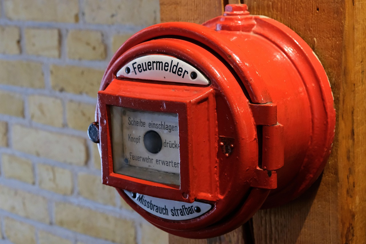 fire alarm, alarm, system, red, security, emergency call, signal, technology